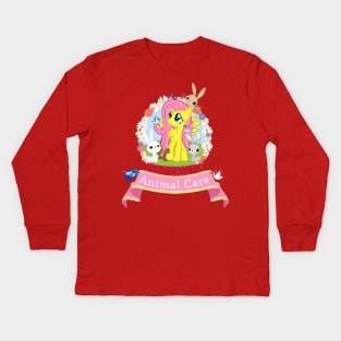 Fluttershy's Animal Care Kids Long Sleeve T-Shirt